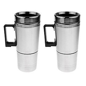 2 Pieces Car 12V Coffee Milk Tea Water Mug Kettles Cup Heater Warmer Heated