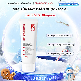 Sữa rửa mặt Thảo Dược Sắc Ngọc Khang 100g không gây khô da, Sạch Mịn, Sáng Da, Mờ Nám Sạm