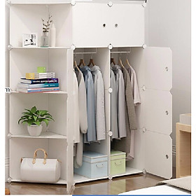 Mua Tủ Nhựa Lắp Ghép Đa Năng 1 2 Ô Khung Trắng  Cửa Trắng  4 ô xéo 2 thanh treo