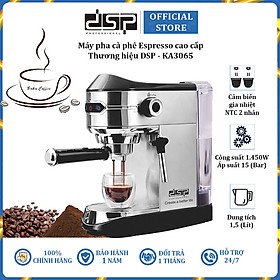Máy pha cà phê Espresso DSP KA3065 Áp lục bơm 15bar - Hàng Chính Hãng