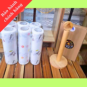 Mua Combo 6 cuộn giấy lau bếp đa năng  giấy thấm dầu mỡ  dùng nhiều lần Topchoice  25*25cm  tặng kèm 1 giá  gỗ.