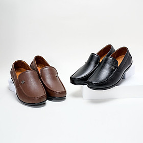 Giày Mọi Nam Da Thật Cao Cấp PABNO PN21031 - Đen/Nâu