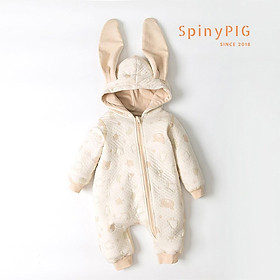 Quần áo sơ sinh 0-2 tuổi 100% cotton hữu cơ tự nhiên không chất tẩy nhuộm trần bông mũ tai thỏ cực kỳ ngộ nghĩnh