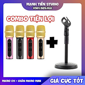 Mua Micro C11 thu âm  hát live bigo cctalk fb trực tiếp cực đỉnh - kèm chân micro mini đa dụng - tiện lợi