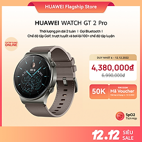 Mua Đồng Hồ Thông Minh HUAWEI WATCH GT 2 Pro | Pin Liên Tục 2 Tuần | Sạc Không Dây | HUAWEI Share Onehop | Hơn 100 Chế Độ Tập Luyện | Hơn 200 Mặt Đồng Hồ Khác Nhau | Mặt Đồng Hồ Sapphire | Hàng Chính Hãng - Xám