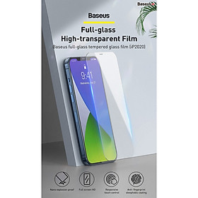 Kinh cường lực Baseus 0.3mm Full-glass Tempered Glass Film Cho iPhone 12 Mini / iPhone 12/ iPhone 12 Pro/ iPhone 12 ProMax (2 miếng / hộp)_ Hàng Chính Hãng - iPhone 12 Pro Max