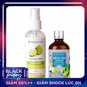 Combo Lotion Bưởi Phục Hồi Tóc Hư Tổn Milaganics (100ml) + Serum Bưởi Milaganics (100ml)