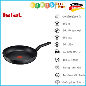 Chảo Chống Dính TEFAL G28906 HARD TITANIUM PRO Pfanne 28cm, Nhập Khẩu Đức, Phủ Titanium Excellence Bền Gấp 6 Lần Chảo Thường - Hàng Nhập Khẩu