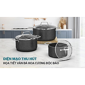 Mua Bộ nồi siêu bền đá đáy từ Sunhouse SHG7878MB - Hàng Chính Hãng