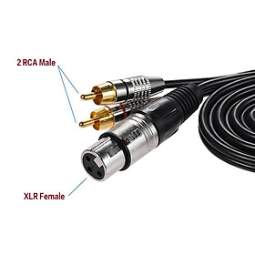 RCA Male to XLR Female Speaker Cable Y-Splitter Connector Adapter .0.0.3m