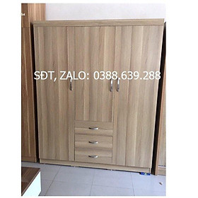 Mua Tủ Gỗ melamin 3 buồng 2 ngăn kéo