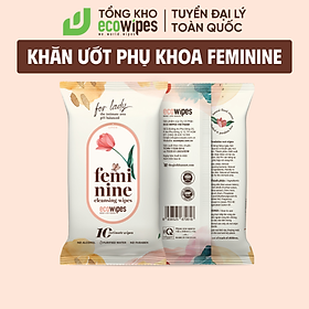 Khăn ướt phụ khoa Ecowipes vệ sinh cô bé cho phụ nữ hương Daisy kháng khuẩn khử mùi siêu tiện lợi