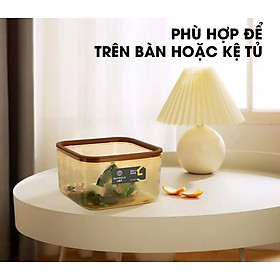 Mua Hộp Đựng Rác Để Bàn Nắp Bật - Thùng Rác Mini Họa Tiết Trong Suốt - HENRYSA