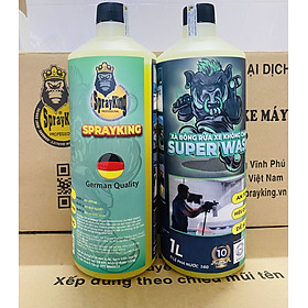 Nước rửa xe bọt tuyết không chạm SPRAYKING SUPER WASH 1 Lít, rửa xe siêu sạch, siêu sáng bóng, tạo bọt mịn nhiều bọt