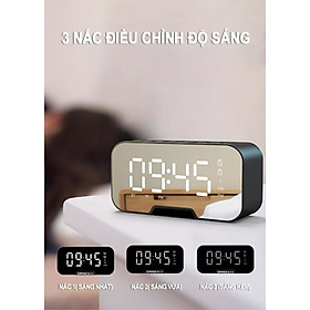 Mua Loa bluetooth kiêm đồng hồ mặt gương   tiện lợi mini  2 đồng hồ báo thức  hiển thị nhiệt độ  dung lượng pin lớn  chất lượng âm thanh cao