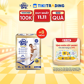 Tã quần Unidry G3X Supreme siêu mỏng size XL - 60+8 miếng