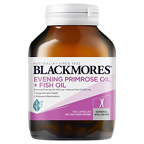 Viên uống Blackmores Dầu hoa anh thảo + Dầu cá (Evening Primrose Oil + Fish Oil) 1000mg bổ sung dưỡng chất cho da và tóc 100 viên Nhập Khẩu Úc