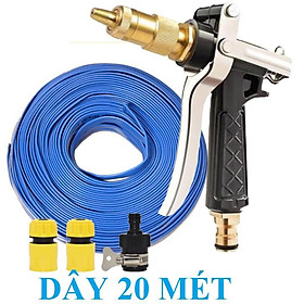 Mua Bộ dây vòi xịt nước rửa xe  tưới cây . tăng áp 3 lần  loại 20m 206236 đầu đồng  cút  + tặng đai