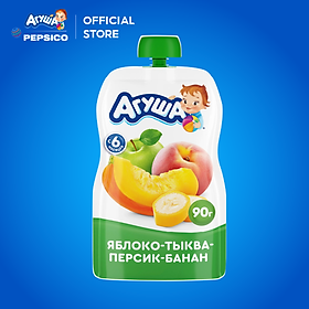 Trái cây nghiền vị táo, đào, chuối và bí ngô Agusha 90g dành cho bé từ 6 tháng trở lên