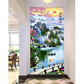 Mua  Nhiều mẫu  Tranh dán tường 3d trang trí phòng khách phòng ngủ  tranh 3d phong cảnh thiên nhiên-tranh dọc-Huyền Chi-Đặt theo kích thước yêu cầu