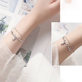 Lắc Tay Bạc Nữ Nhành Lá Đơn Giản Đẹp L1594 - Trang Sức Bảo Ngọc Jewelry