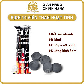 Than hoạt tính xông đốt trầm hương dạng viên bắt lửa nhanh ít khói an toàn sức khỏe Trầm Hương Hà Xá