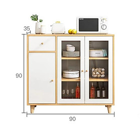 Mua Tủ Gỗ Kèm Cửa Kính Để Đồ Nhà Bếp  Để Lò Vi Sóng Và Các Vật Dụng Khác Thương Hiệu SIB Decor
