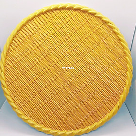 Mua Đĩa Giả Mây Tre Đan Vàng Nhỏ/To Nhựa Melamine Cao Cấp Hàng Dày Có Chân Dùng Đựng Thức Ăn