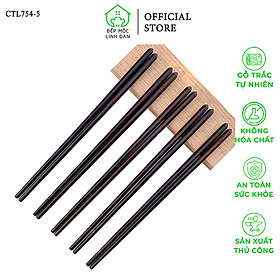 Mua Đũa Ăn Cơm Gỗ Trắc Tự Nhiên Siêu Sạch HAHANCO Đầu Búp Cách Điệu  CTL754