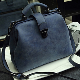 Women's Vintage Nubuck Leather Small Fragrant Wind Diana Package Doctor Bag Portable Handbag Shoulder Bag