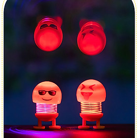Thú nhún emoji lò xo có đèn lúc lắc phát sáng nhiều màu