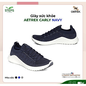 Giày sức khỏe nữ Aetrex Carly Navy - giày thể thao nâng vòm hỗ trợ ổn định trục chân