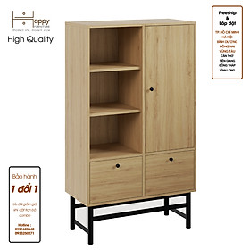 Mua  Happy Home Furniture  CATY   Kệ sách 2 ngăn kéo 1 cửa mở - chân sắt    80cm x 39cm x 140cm (DxRxC)  KSA_024