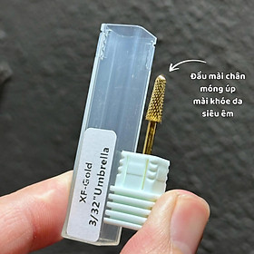 Đầu Mài Chân Móng Úp Titan XF-GOLD Bo Viền Làm Nail Siêu Êm, Đầu Mài Hình Nón Vonfram Đúc Đặc 3/32 Umbrella Không Nóng Không Giật Tưng Nữ Women