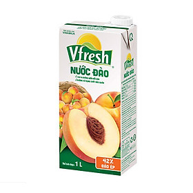 COMBO 4 HỘP NƯỚC VFRESH ĐÀO ÉP NECTA - HỘP GIẤY 1L