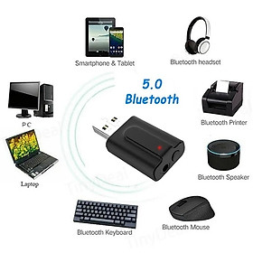 Bộ Thu Phát Âm Thanh 2 Trong 1 Công Nghệ Bluetooth 5.0 Giao Diện Cổng USB. USB Stereo Music Wireless Adapter T10 2 in 1 USB Bluetooth-compatible 5.0 Adapter Audio Wireless Receiver Transmitter