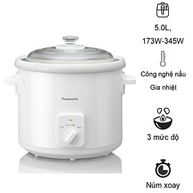 Mua Nồi Nấu Chậm Ninh Hầm Đa Năng Panasonic NF-N51AWRA 5 Lít - 345W - Lòng nồi gốm sứ - Hàng chính hãng - Bảo Hành Chính Hãng 12 tháng