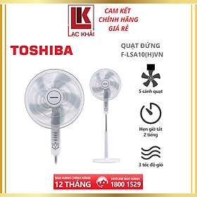 Quạt đứng Toshiba F-LSA10(H)VN, Màu xám, 50W- 5 cánh - Hẹn giờ tắt - Góc đảo gió 85 độ - Hàng chính hãng, bảo hành 12 tháng