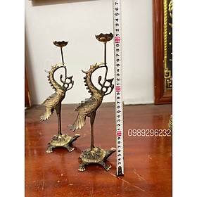 Mua Đôi Hạc thờ bằng đồng màu giả cổ cỡ nhỏ - Hạc thờ nhỏ đẹp