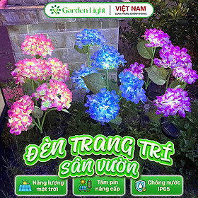 Đèn Trang Trí Năng Lượng Mặt Trời Hoa Cẩm Tú Cầu, Pin 600mAh, Sử Dụng Liên Tục Lên Tới 10h - DA3005