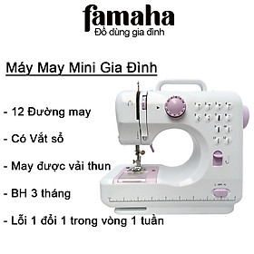 Mua Máy Khâu Mini Gia Đình 12 Đường May  Có Vắt Sổ Kèm Chân Vịt FAMAHA