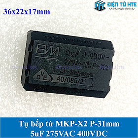 Mua Tụ bếp từ MKP-X2 5uF 275VAC 400DC pitch 31mm Đen size 36x22x17mm