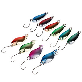 10pcs Metal Spoon Fishing Lure Spinner Hard Jig Bait for Bass Trout Salmon