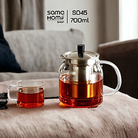 Mua Bình lọc trà thủy tinh lõi Inox Samaglas S045 700mL