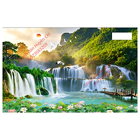 Tranh dán tường 3d phong cảnh Sơn Thuỷ Hữu Tình-decal dán tường-Huyền Chi-Đặt theo kích thước yêu cầu