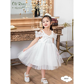 Đầm voan công chúa cho bé gái màu trắng dự tiệc múa hóa trang đẹp size 12-35kg hàng Thiết kế cao cấp