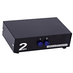 2 in 1 Out 2 Way Composite AV Switcher 3 RCA Video L/R Audio Switch Box