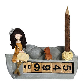 Đồ Trang Trí Bé Gái Và Em Mèo