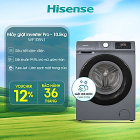 Mua Máy giặt Hisense Inverter Pro 10.5 kg WF105N1 Giặt hơi nước diệt khuẩn  bảo hành 3 năm - HÀNG CHÍNH HÃNG