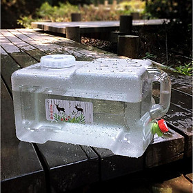 Outdoor Camping Water Storage Carrier Container with Water-tap Leakproof Lid 12L
